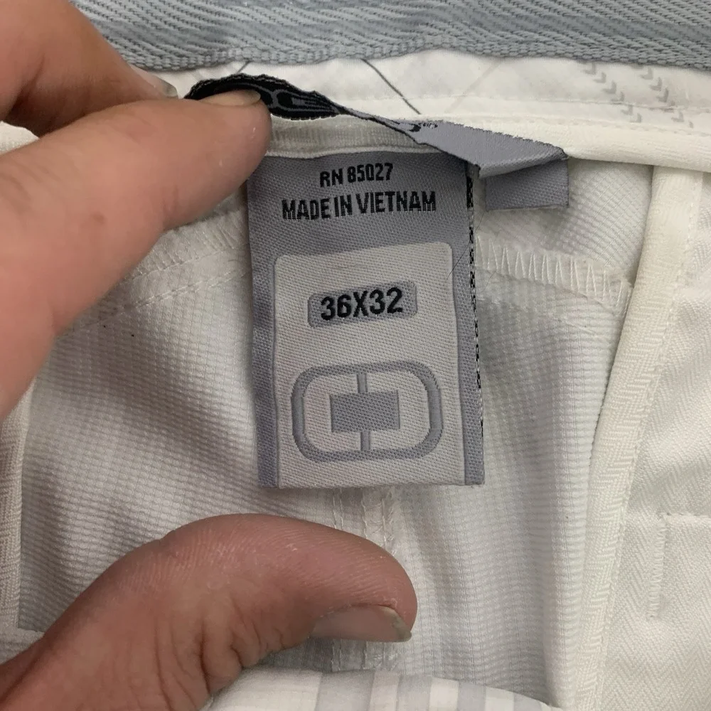 Ogio Golf Pants‎ Tag 36x32 (Measure 36x27.5) White Gray Plaid Stretch